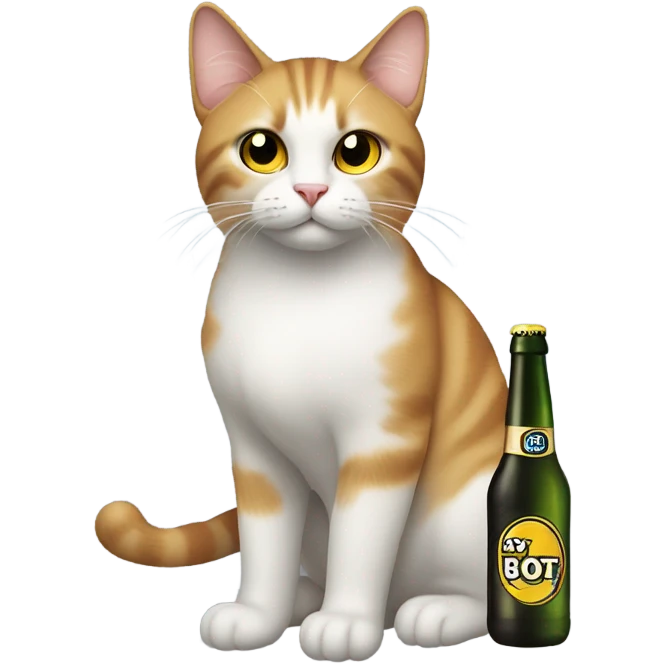 Cat with a beer emoji