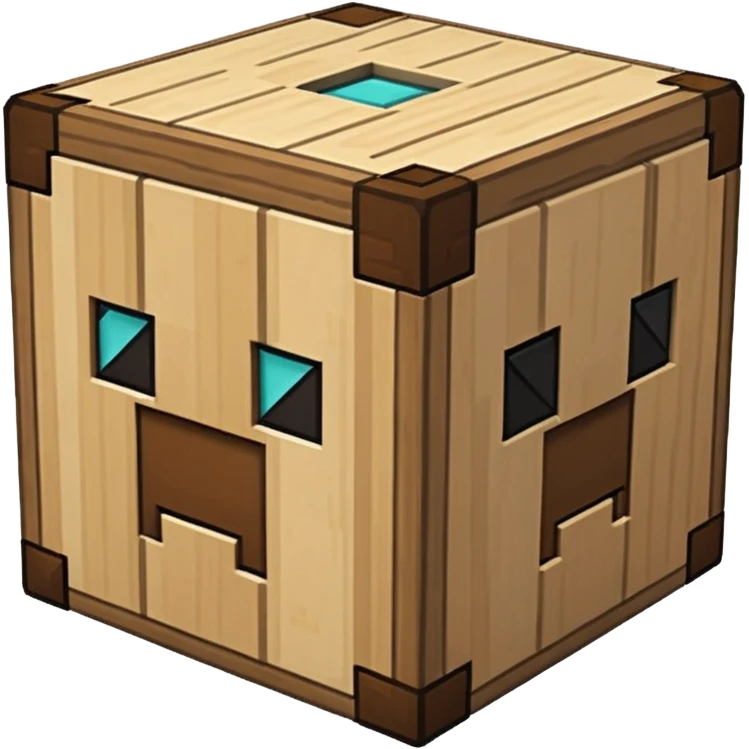 minecraft crafting station in a minecraft cube style emoji