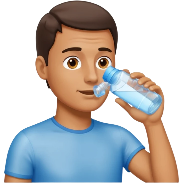 man drinking water from a bottle emoji