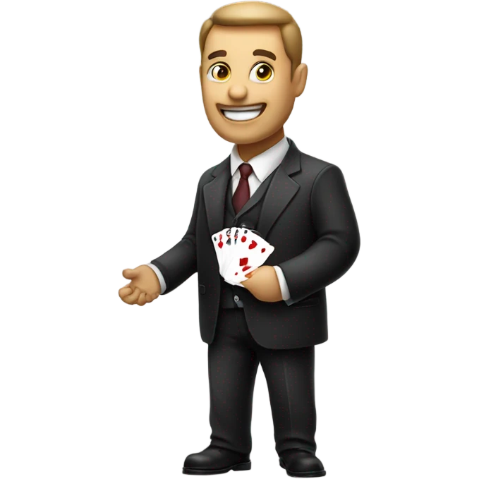 table dealer holding cards emoji
