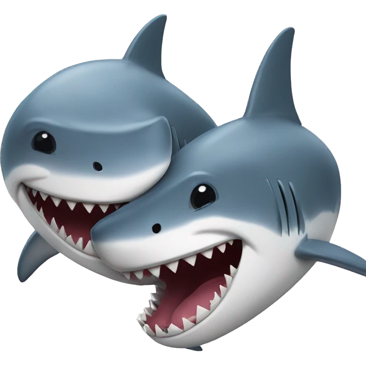 two shark friend emoji
