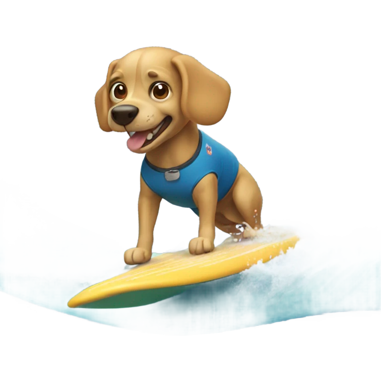 dog surfing emoji