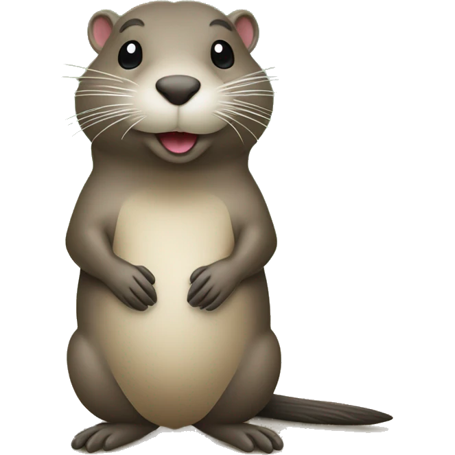 Cute Nutria animal haciendo un corazon patas emoji