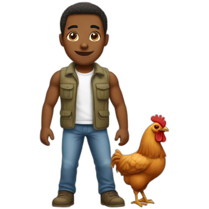 Un africain avec une cuisse de poulet emoji