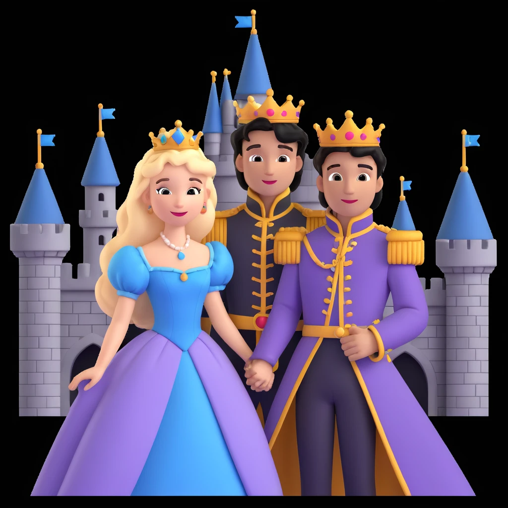 prince and princess disny dress close up photo in castle emoji