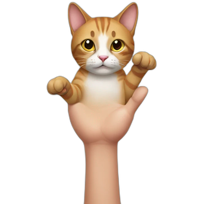 cat with men hands emoji