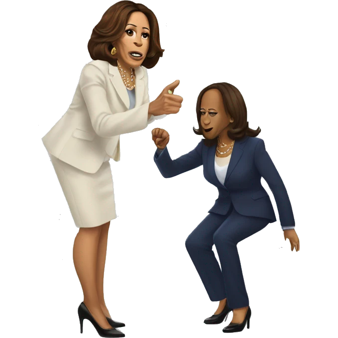Kamala Harris playing à game with à contrôler  emoji