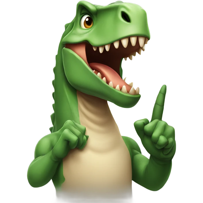 Dinosaur hold up middle finger  emoji