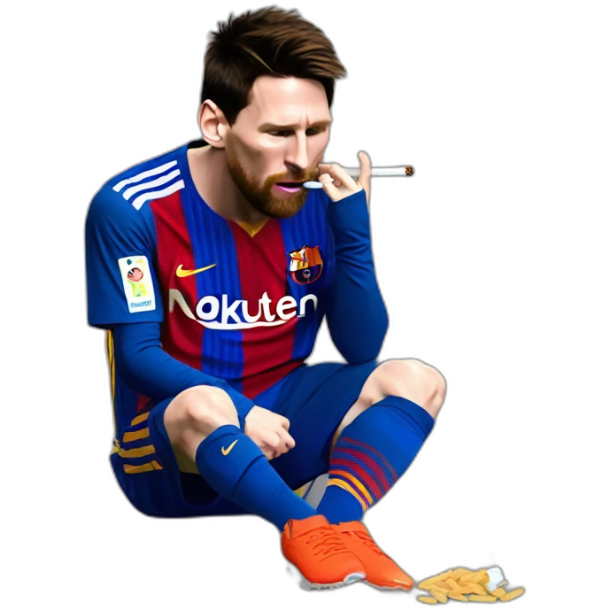 Messi qui mange une cigarette emoji