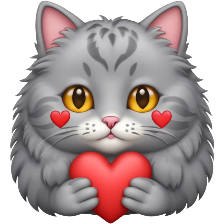 grey cat heart emoji
