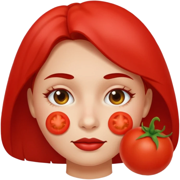 Women with tomato face emoji