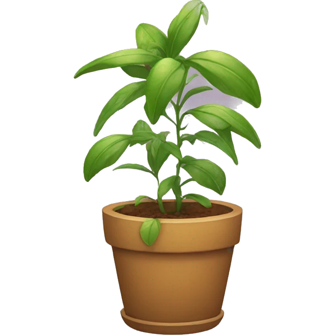 Plantas colgantes en una maceta emoji