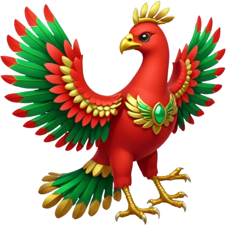 Pokemon red and green legendary Ho-Oh emoji