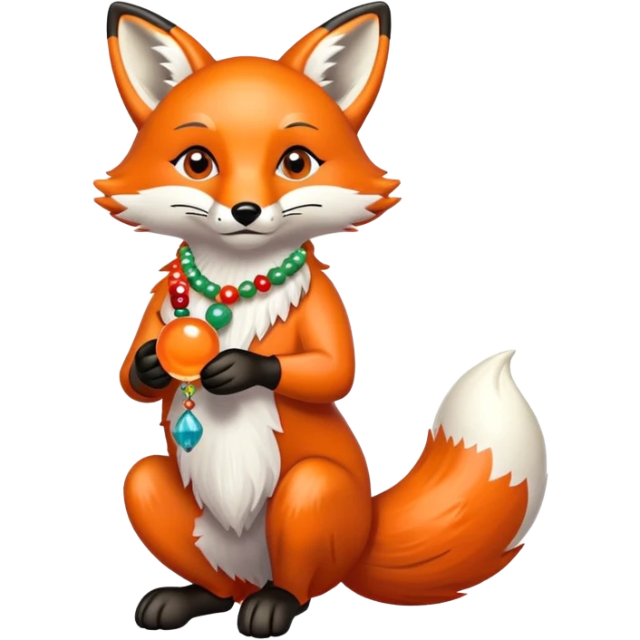 fox with beads emoji