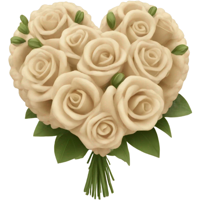 Beige heart shaped bouquet  emoji