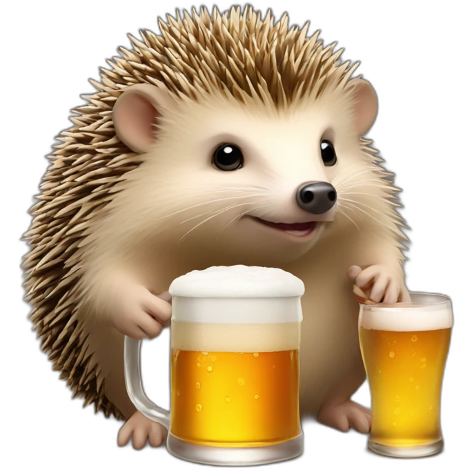 hedgehog drink beer for bitcoin emoji