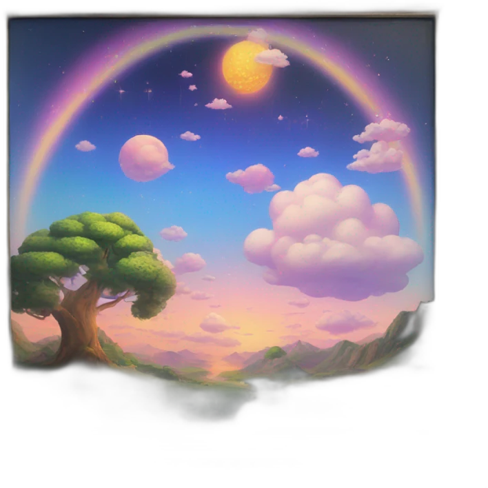 dreamland picture painting holographic in frame  emoji