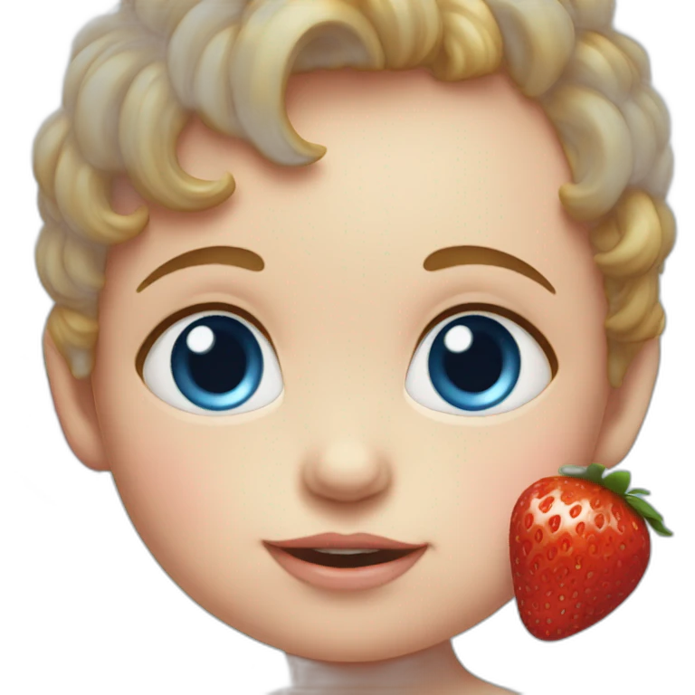 Baby with blue eyes strawberry emoji