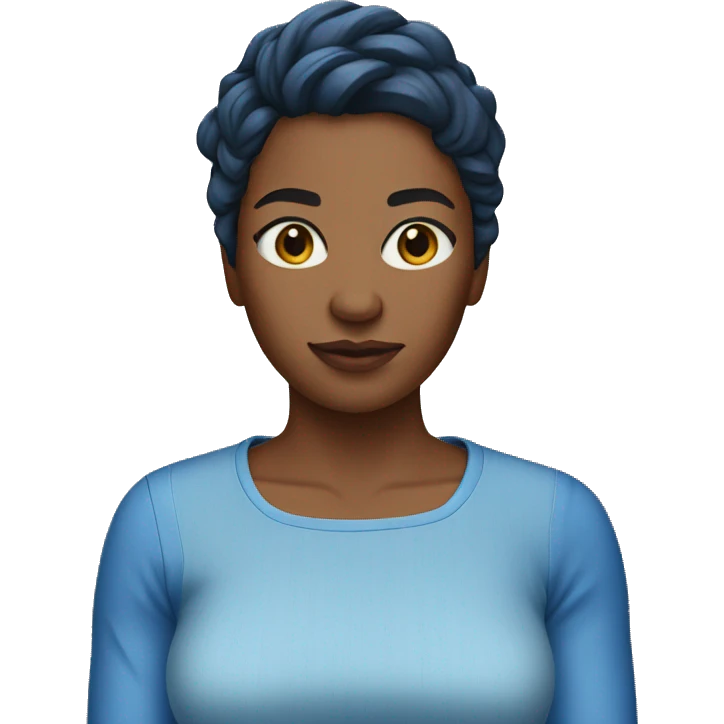 Women in a blue crop top shirt  emoji