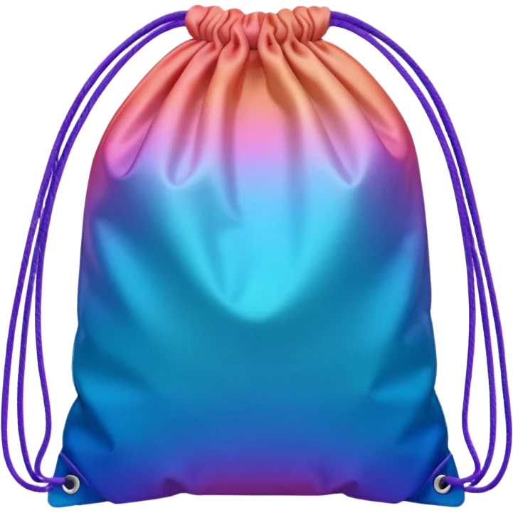 coins  pack in gradient of turquoise, blue, pink, purple, and coral color in bag emoji