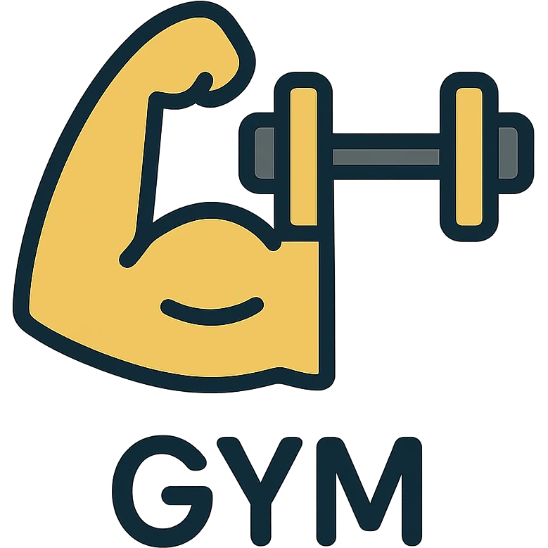 gold and black outlined icon representing Gym for Instagram emoji