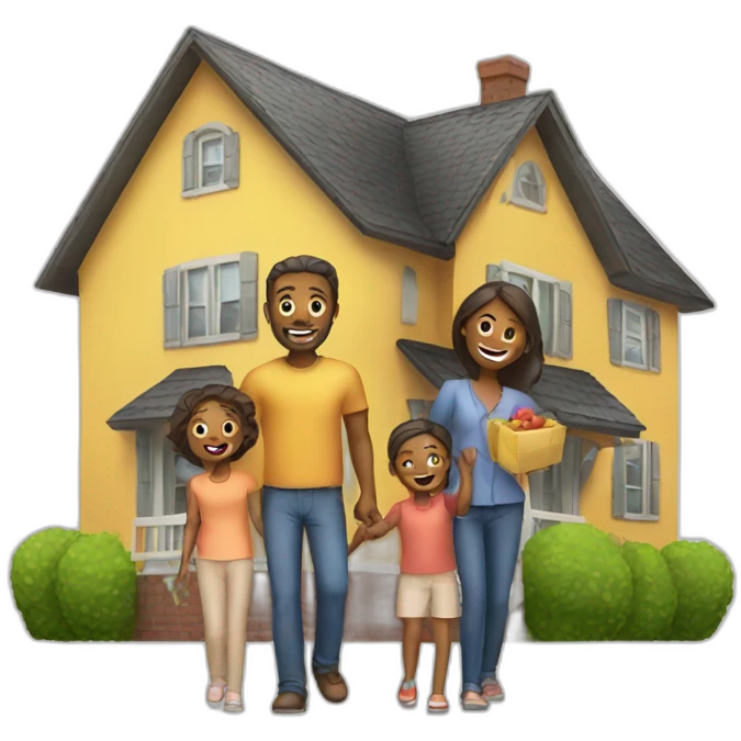 family buying a house emoji