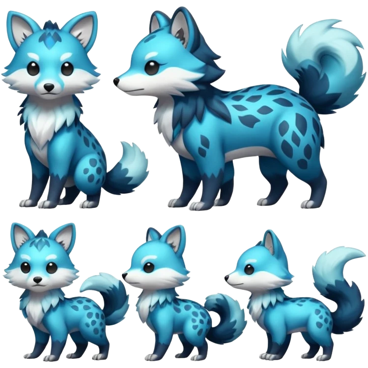 Cute cool animal hybrid Fakemon full body emoji