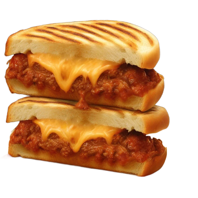one panini Bolognese with cheese  emoji