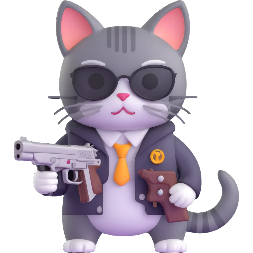 cat with a gun emoji