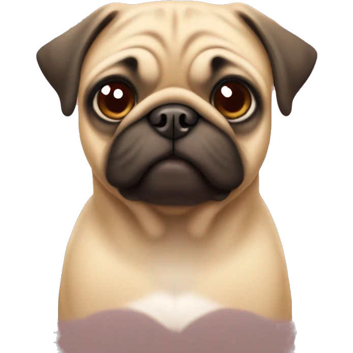 tan pug with hearts  emoji
