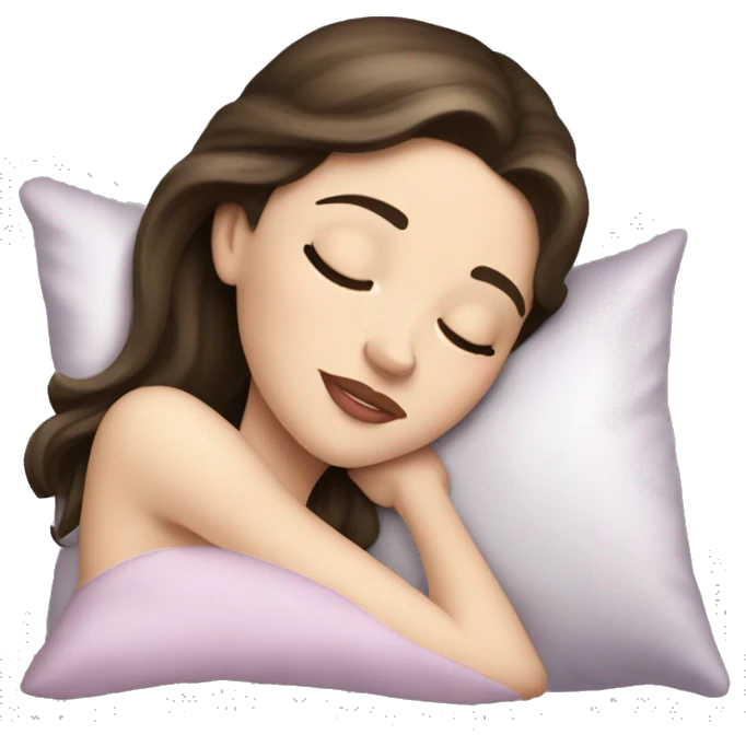 sleeping beauty brunette white girl with a silk pillow emoji