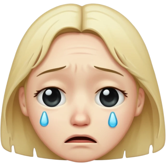 A very sad crying face  emoji