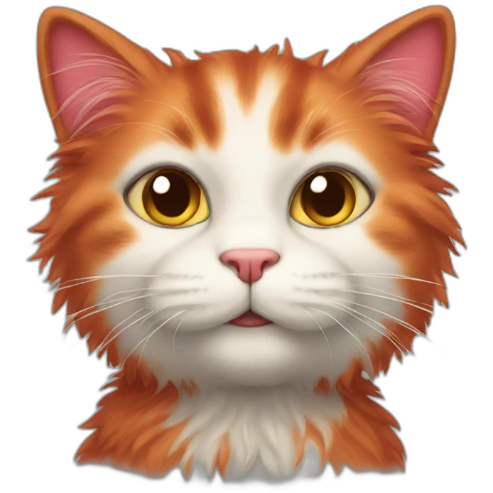 Red fluffy cat   emoji