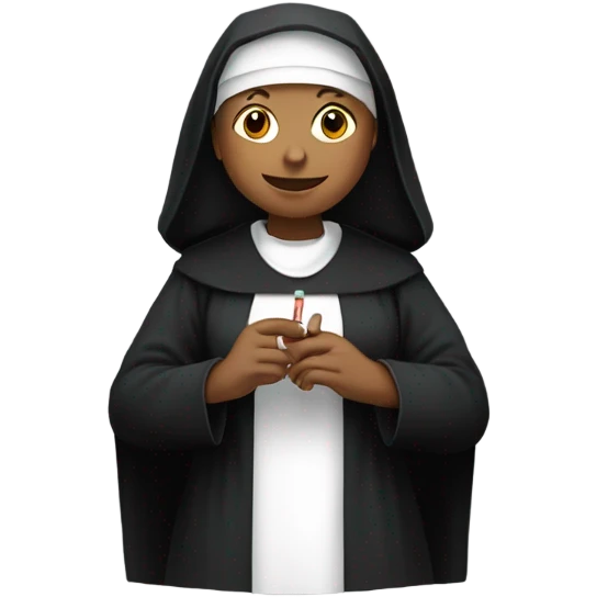 A nun smoking a cigarette  emoji