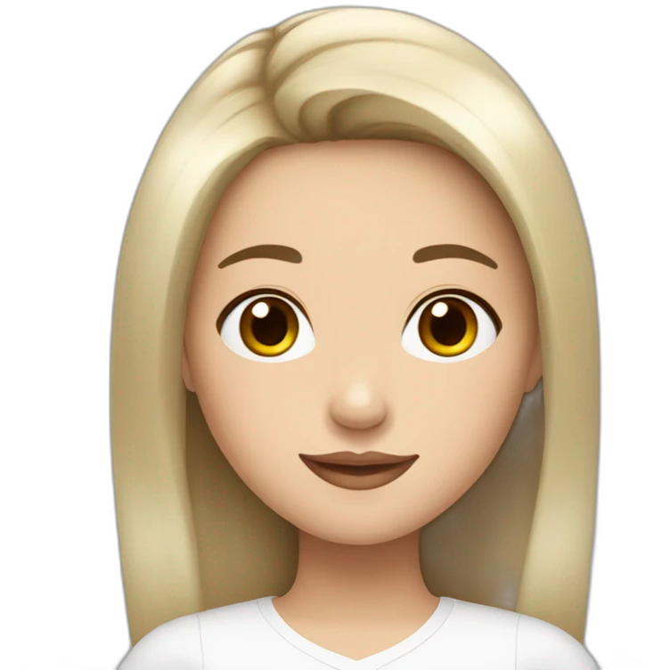 50% Chinese 50% Norwegian brunette girl emoji