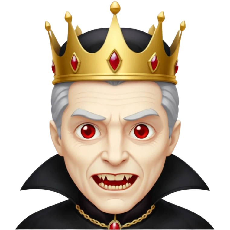 Vampire King, Elder vampire in royal black coat, wearing a crown, red eyes.
 emoji