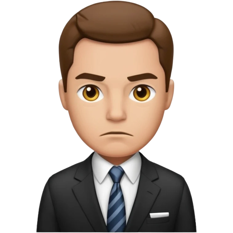 a salesman without a smile emoji