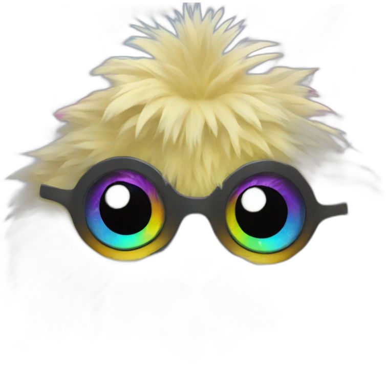Rainbow cute Furby emoji