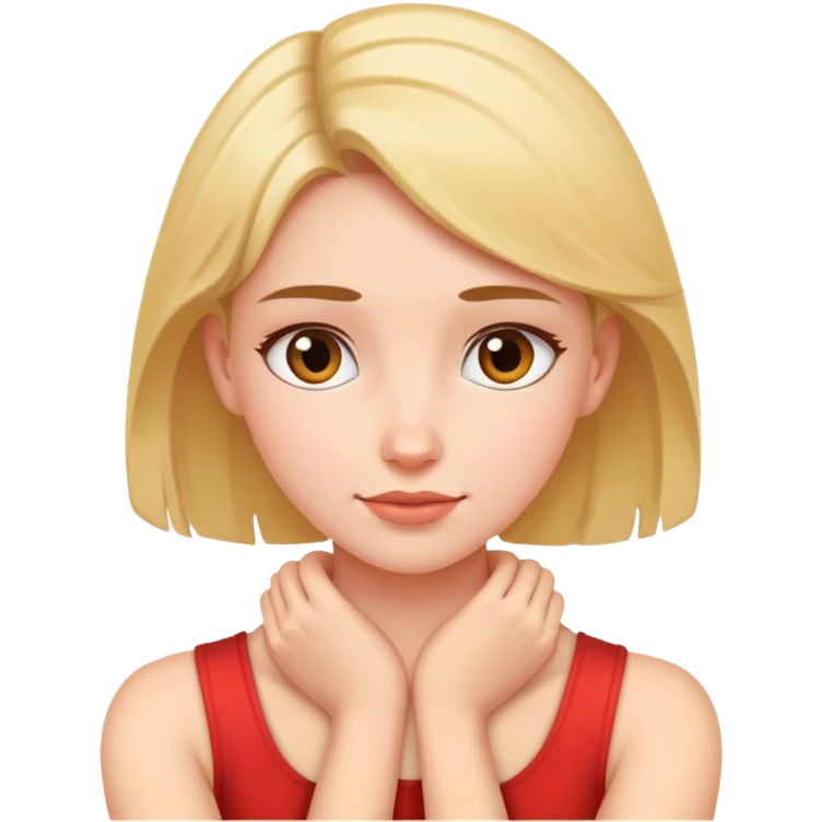 Girl with arms around her neck emoji