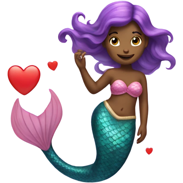 mermaid with hearts on her tail emoji