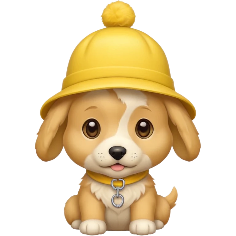 puppy yellow dog with hat yellow emoji