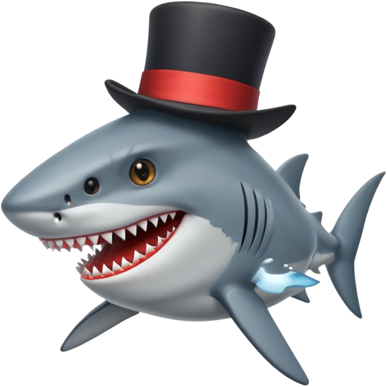 Shark with a top hat  emoji