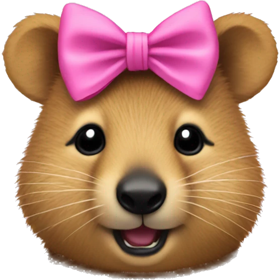 Quokka with a pink bow headband  emoji
