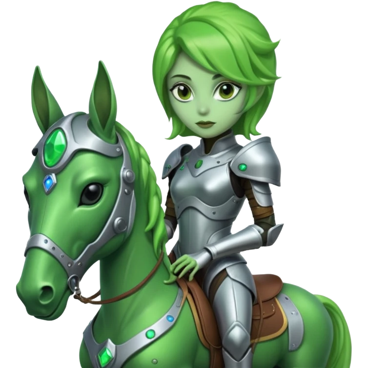 lady alien on horse emoji
