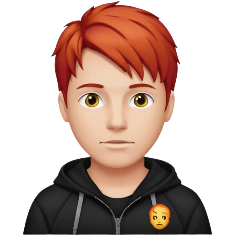 man with red hair and black hoodie emoji