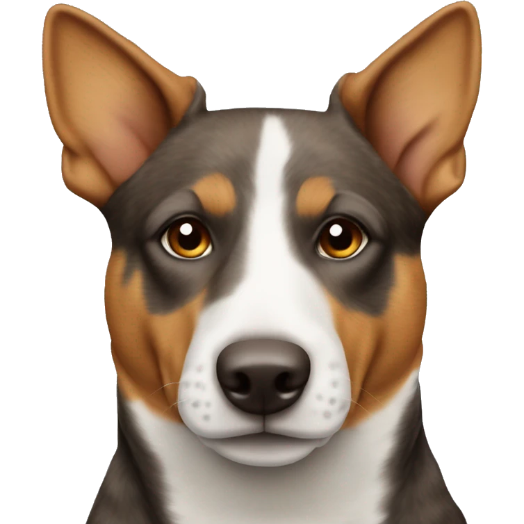 Brown tan cattle dog with a thin white nose stripe emoji