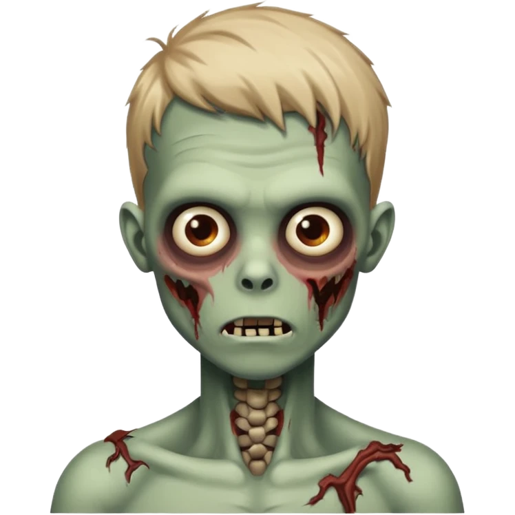 Garoto zombie com o cabelo até o pescoço  emoji