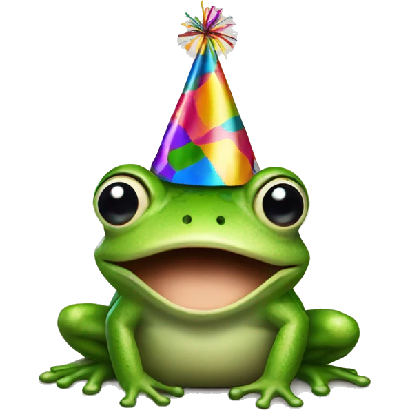 frog with party hat emoji