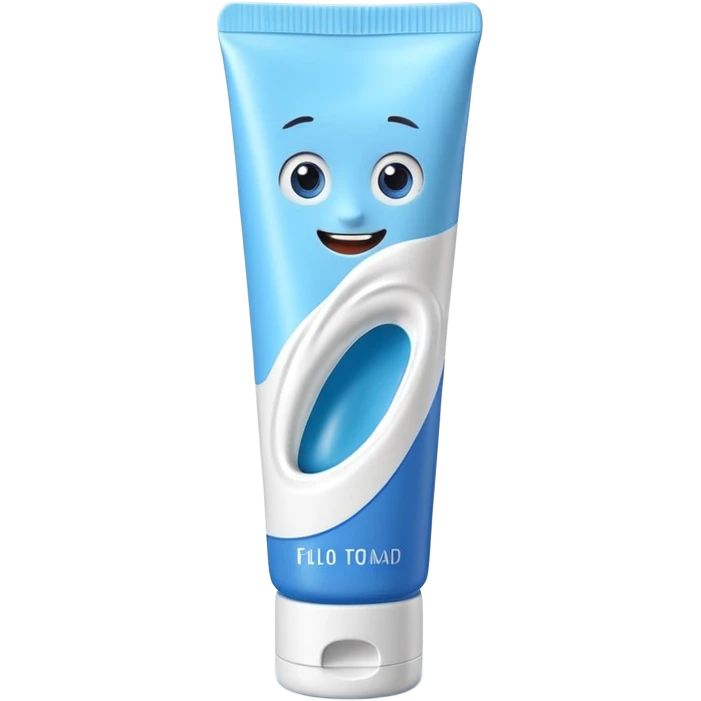 clean and minimal toothpaste tube with twist or flip cap, partially squeezed, white or soft color with blue or green accent, no branding, optional dab of toothpaste at opening, no extra elements, no faces, clean 3D, soft shadows, transparent background, emoji scale emoji