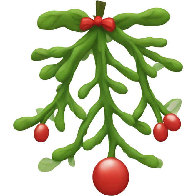Mistletoe shaped like toes emoji